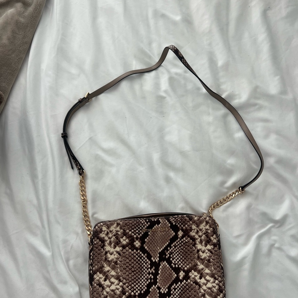 MICHAEL Michael Kors Brown and Gold Crossbody Bag